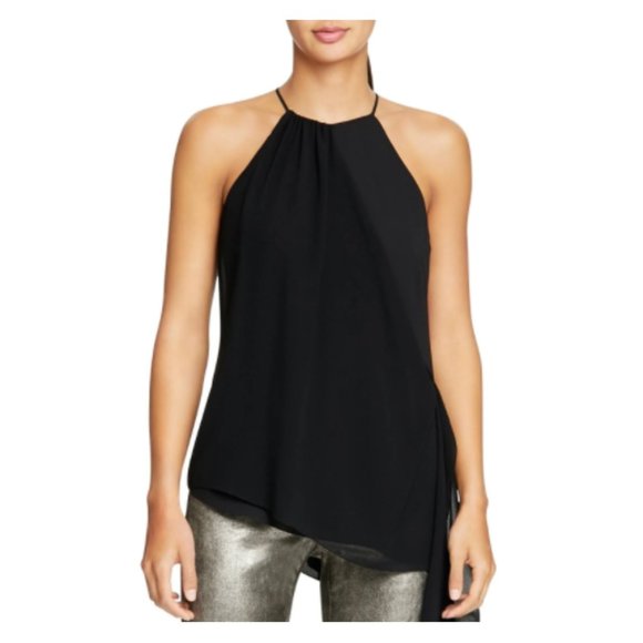 HALSTON DRAPE TANK BLOUSE - Picture 2 of 5